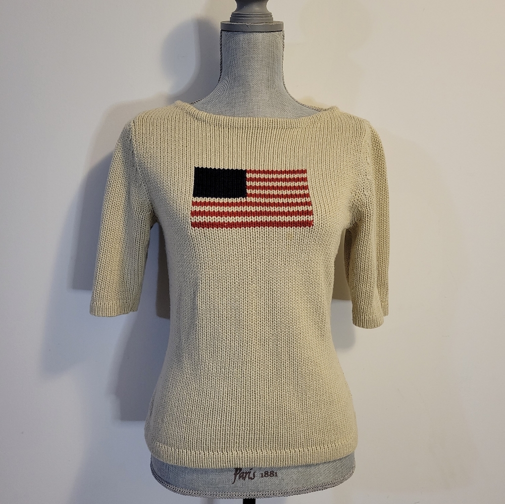 Express knitted short sleeve pullover blouse